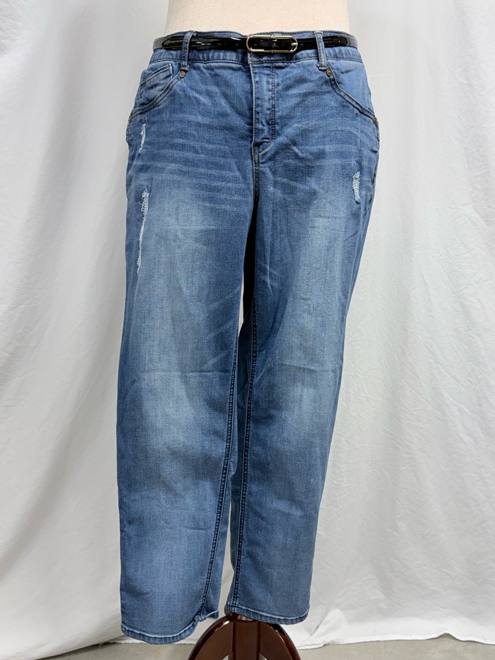 Democracy Light Blue Skinny Jeans with Subtle Distress